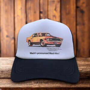 Ford Mustang Mach 1 Mens Trucker Hat Black Snapback Luxury Car Lover